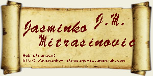 Jasminko Mitrašinović vizit kartica